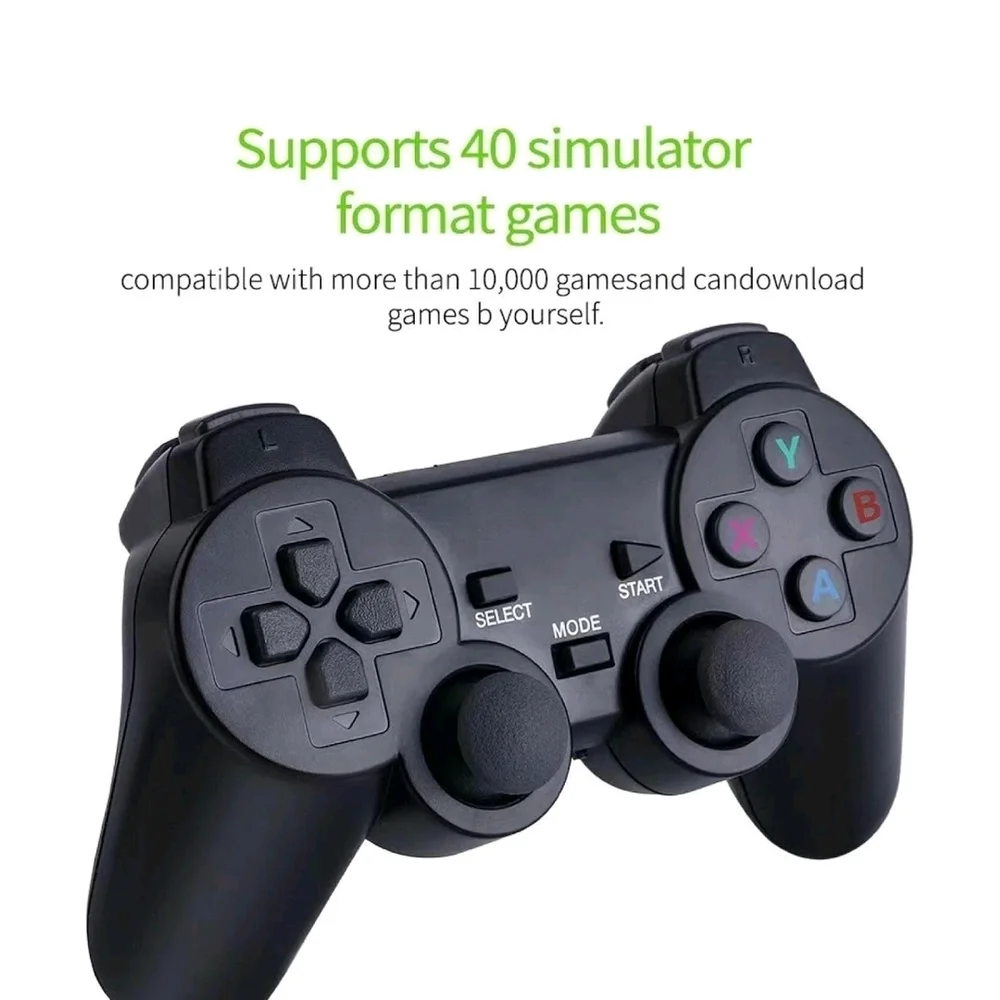 4K 2.4G Wireless HD TV Video Game Console 10000+ Built-in Games with 2 Joystic